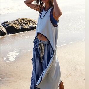 Free People Beach white Palma high low tunic